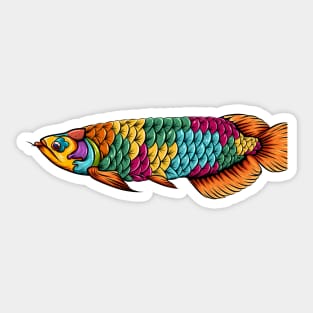 arowana fish colorful Sticker